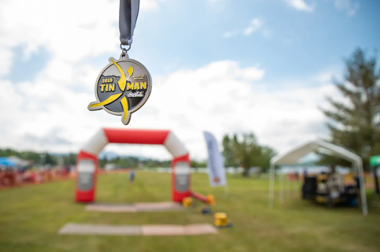 The finish line of the Tupper Lake Tinman.