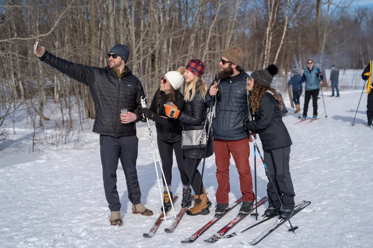 A group at Brew-Ski takes a selfie.