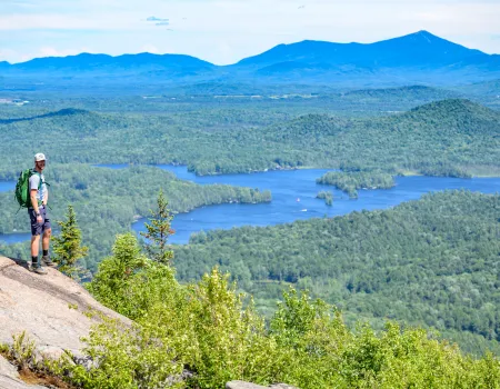 Taking in the views from near the summit of St Regis