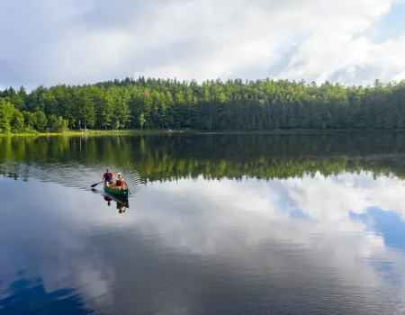 A paddler on Stony Creek Pond