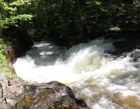 A narrow cascade of water