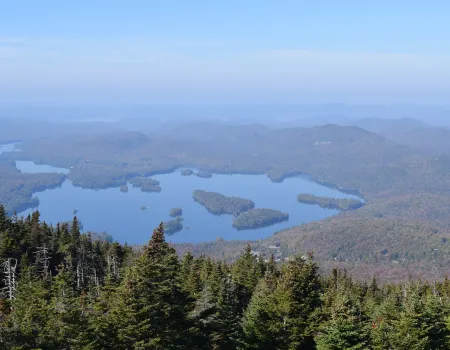 Blue Mountain is near the center of many lakes.