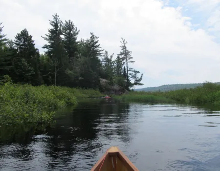 The view of High Rock from a kayak