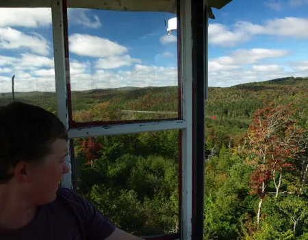 Wonderful views from the fire tower at Cathedral Rock.