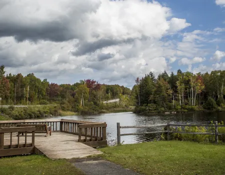 An observation deck over the water