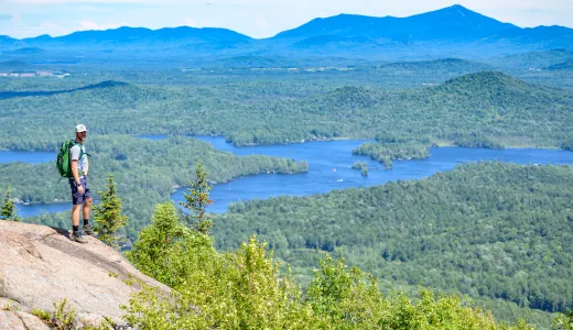 Taking in the views from near the summit of St Regis