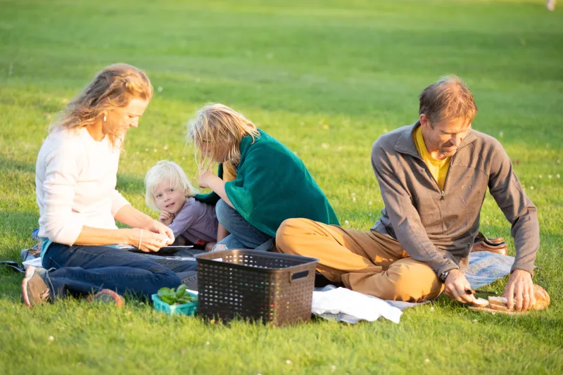 A family having a picnic