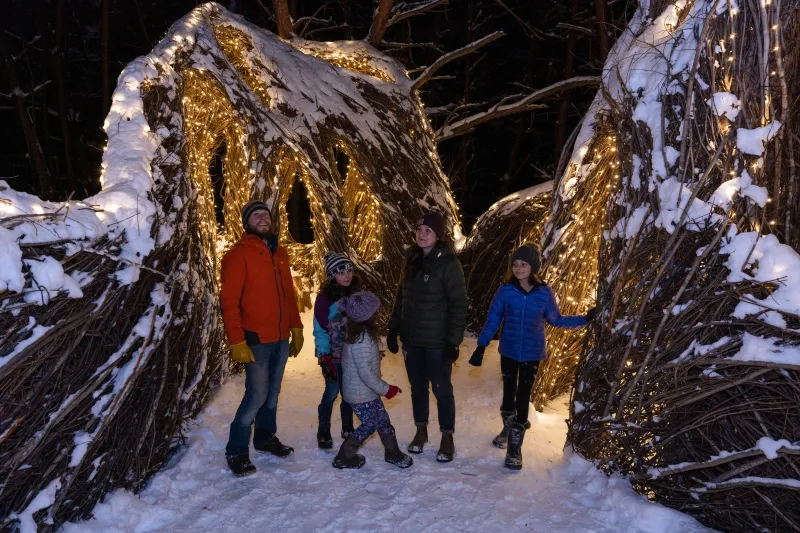 A family enjoying Wild Lights