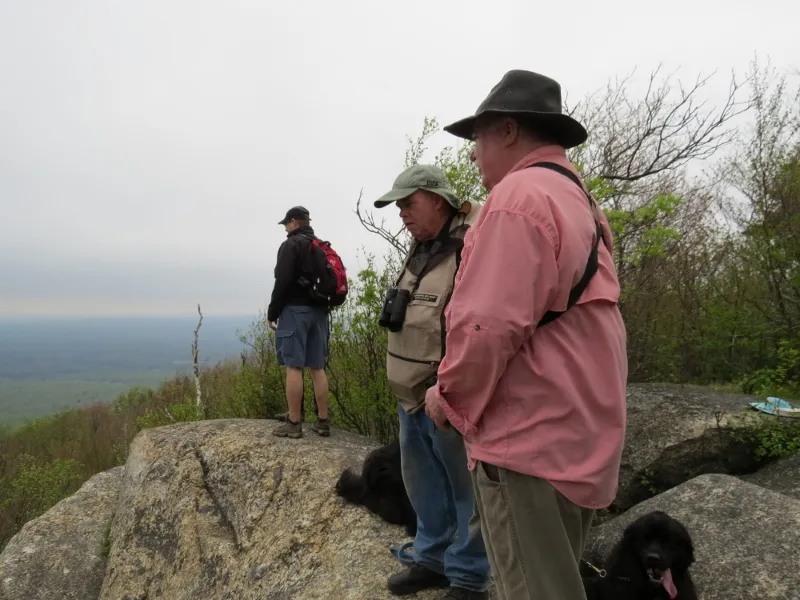 Taking in the view from a lookout below the summit of Mount Arab