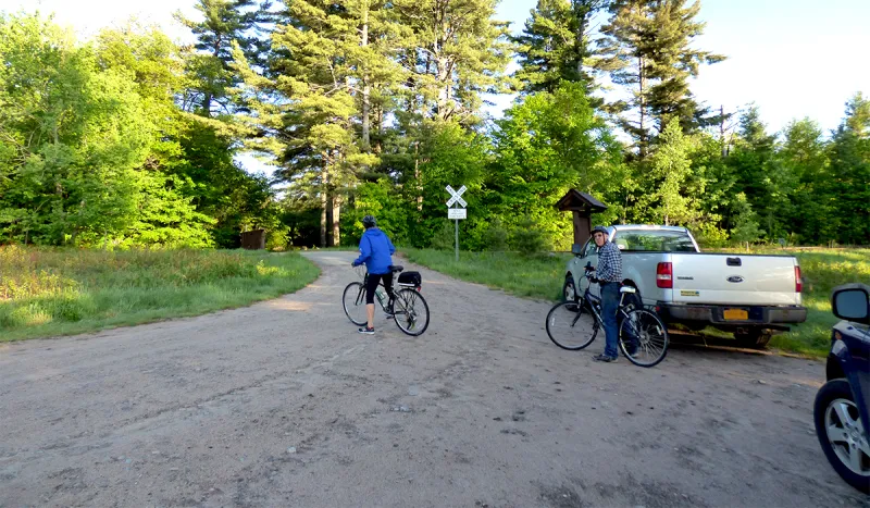 Our meet-up spot at the tracks near Horseshoe Lake. Let the riding begin!