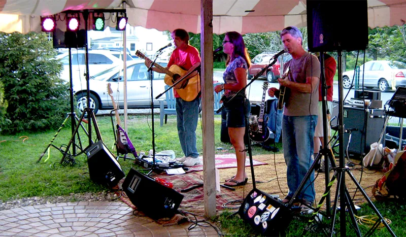 Live music on the patio at P-2's Irish Pub in Tupper Lake (P-2's photo)