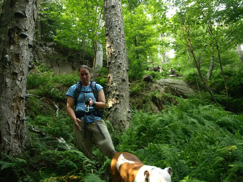 Corenne and Abby descending Bear