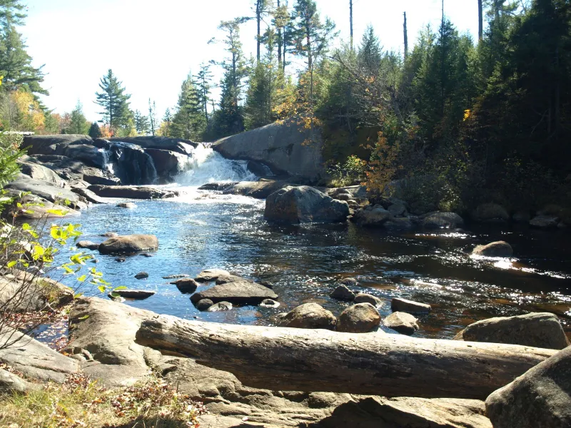 Looking up at High Falls