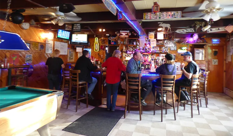 Afternoon crowed at the Thirsty Moose Pub & Grub in Childwold, NY.