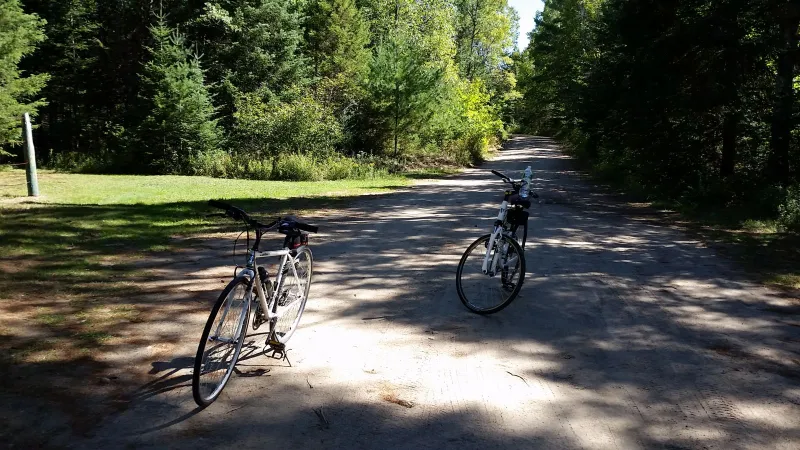 Hard packed dirt road most of the way.