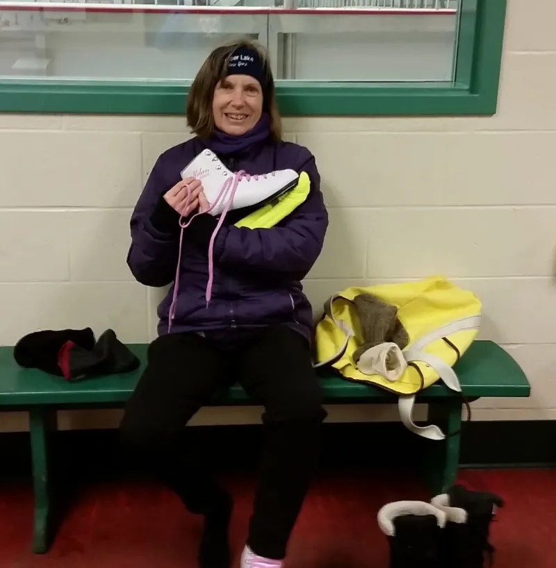 Betsy enjoys the rink when she is not on an ADK outing.