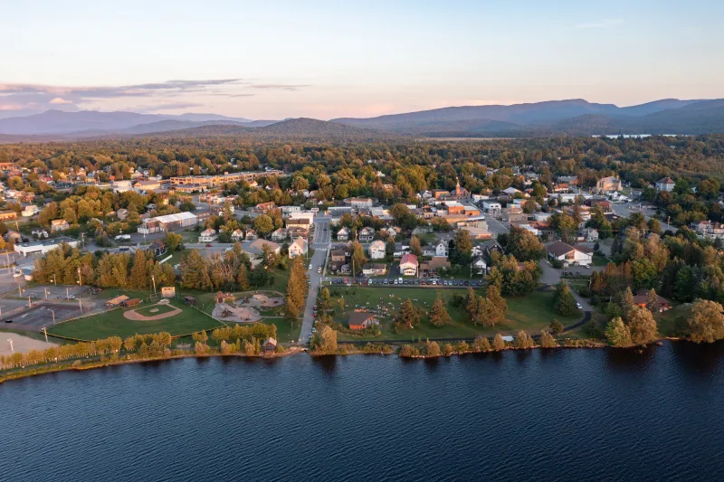 Aerial view of Tupper Lake.