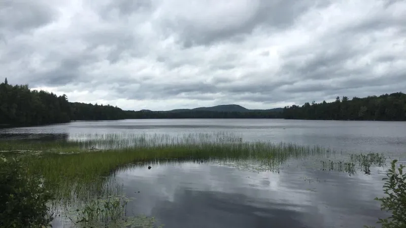 Horseshoe Lake, like glass.