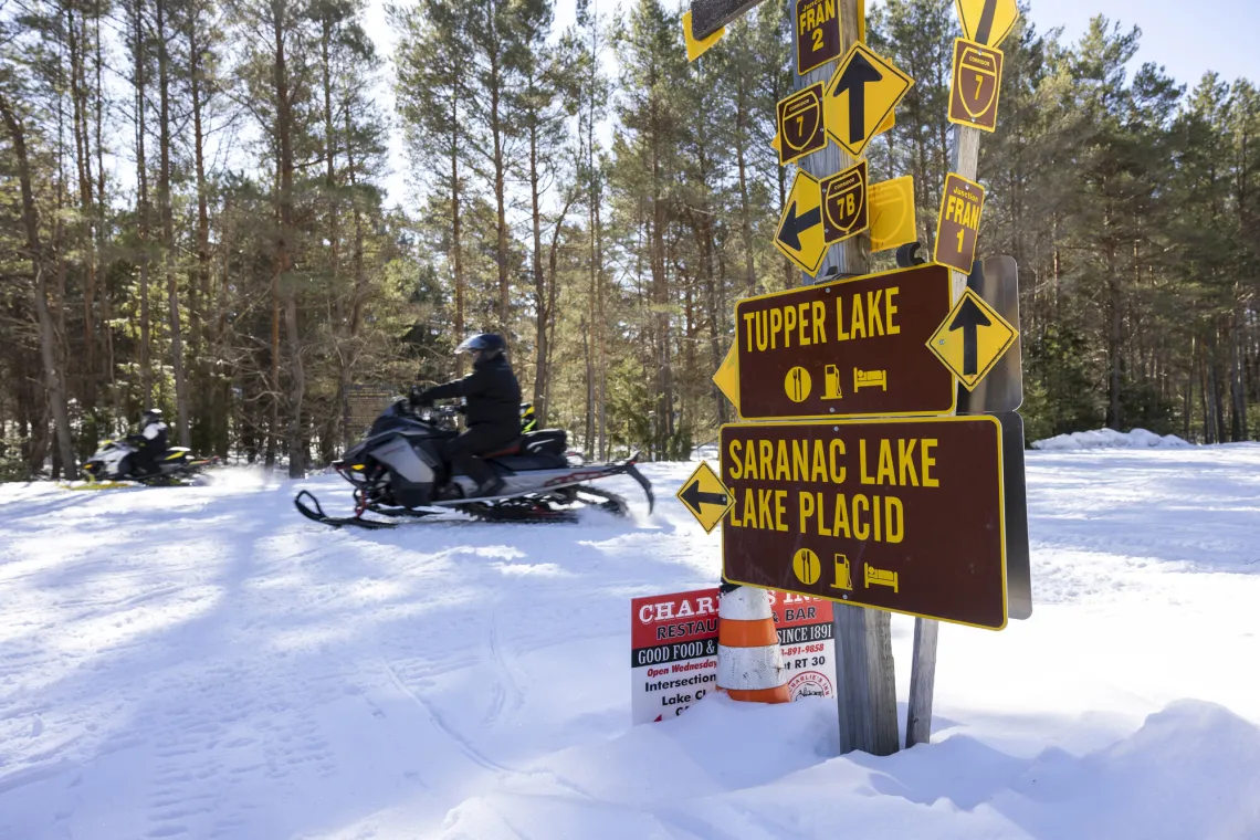 Directional signage along the trail.