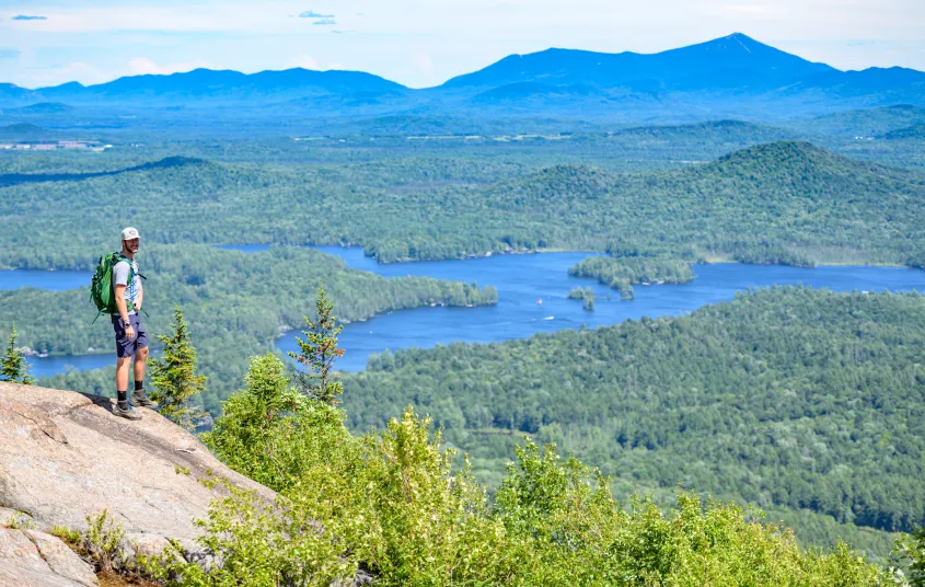 Taking in the views from near the summit of St Regis