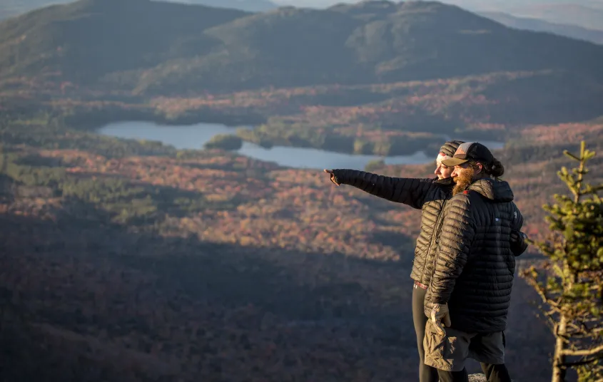 The best views are from an open rock ledge just beyond the summit.