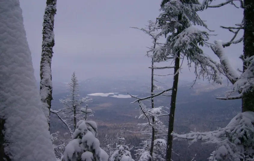 Seymour Mountain in winter from the summit.