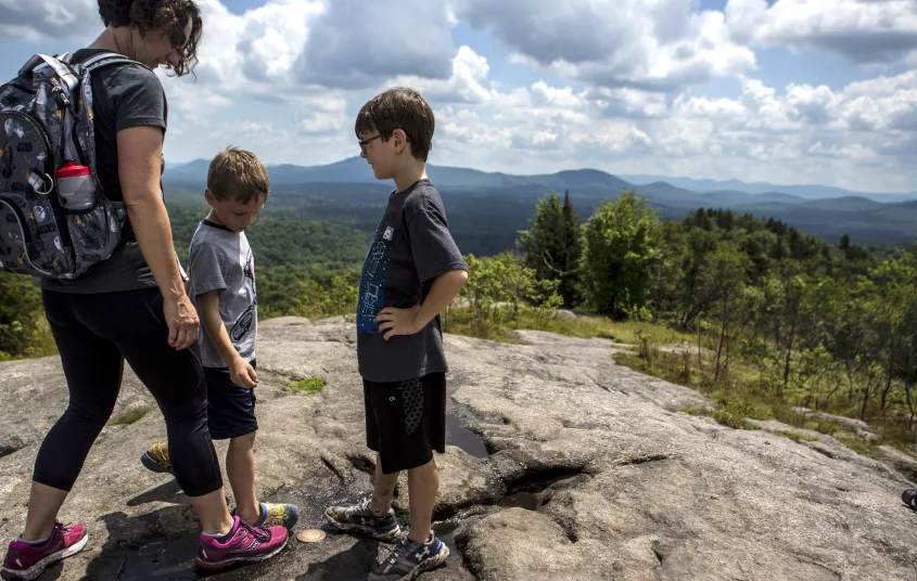 Be sure to look for the surveying medallion&#44; at this family's feet.