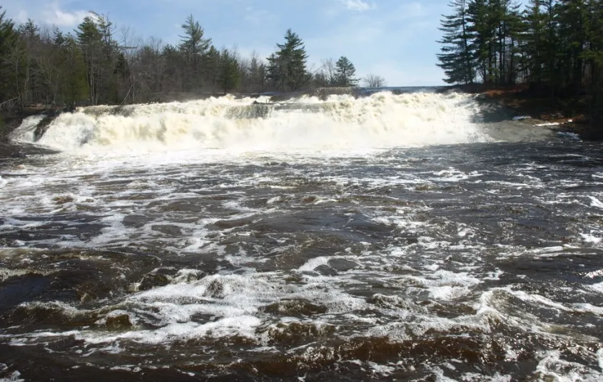 A wide waterfall