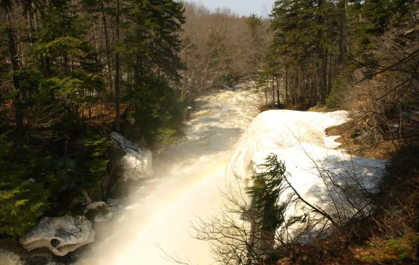 Raging water through a narrow river