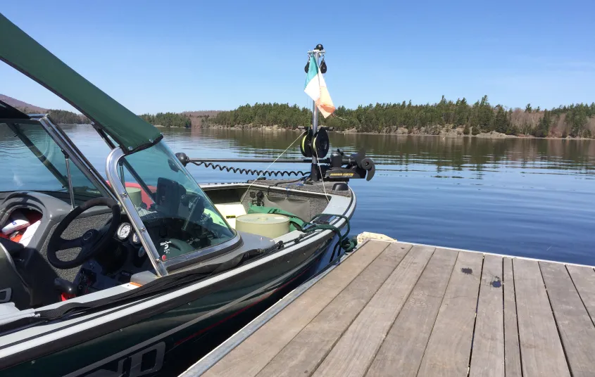 A boat docked at a launch