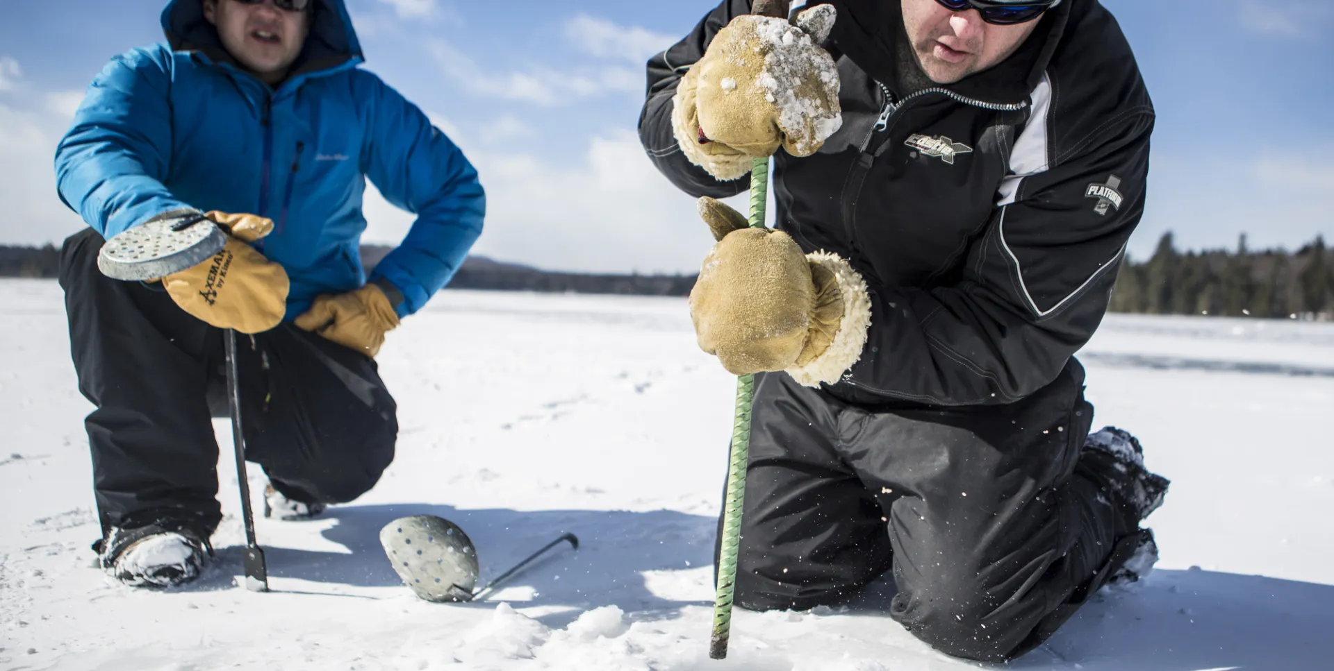 Check the ice as you set up at this weekend's fishing derbies