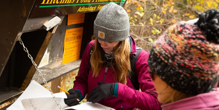 Always sign in and sign out at the Adirondack trailhead.