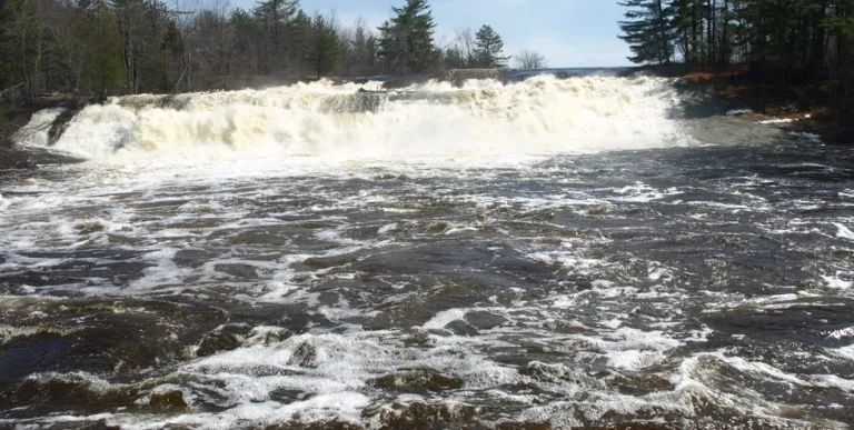 A wide waterfall