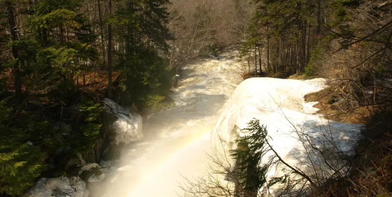 Raging water through a narrow river